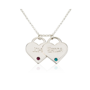 Birthstone Heart Necklace With Engraved Names
