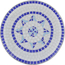 Bistro Table 60 Cm Mosaic With 2 Chairs - Blue / White
