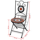 Bistro Table 60 Cm Mosaic With 2 Chairs - Terracotta / White