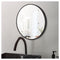 Black Aluminum Framed Round Bathroom Wall Mirror With Brackets