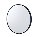 Black Aluminum Framed Round Bathroom Wall Mirror With Brackets