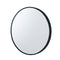 Black Aluminum Framed Round Bathroom Wall Mirror With Brackets