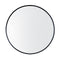 Black Aluminum Framed Round Bathroom Wall Mirror With Brackets