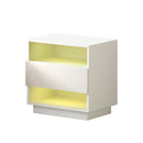 Black Bedside Table Rgb Led Drawers Nightstand High Gloss