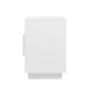 Black Bedside Table Rgb Led Drawers Nightstand High Gloss