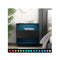 Black Bedside Table Rgb Led Drawers Nightstand High Gloss