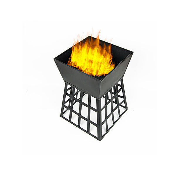 Black Fire Pit Square Log Patio Garden Heater Top Bbq Camping