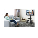 Black Floor Tv Stand Bracket Height Adjustable Mount Swivel