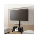 Black Floor Tv Stand Bracket Height Adjustable Mount Swivel