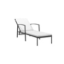 Black Garden Sun Lounger With Cushion Poly Rattan