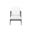 Black Garden Sun Lounger With Cushion Poly Rattan