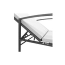 Black Garden Sun Lounger With Cushion Poly Rattan