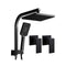 Black High Pressure Rain Shower Head Taps Square Handheld