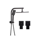 Black High Pressure Rain Shower Head Taps Square Handheld