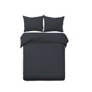 Black King Luxury Classic Bed Duvet Doona Quilt Cover Set