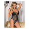 Black Lace Up Teddy Lingerie Sexy One Piece Large