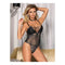 Black Lace Up Lingerie Sexy One Piece Thong Bodysuit Nightwear Small