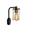 Black Metalware Clear Glass Wall Light