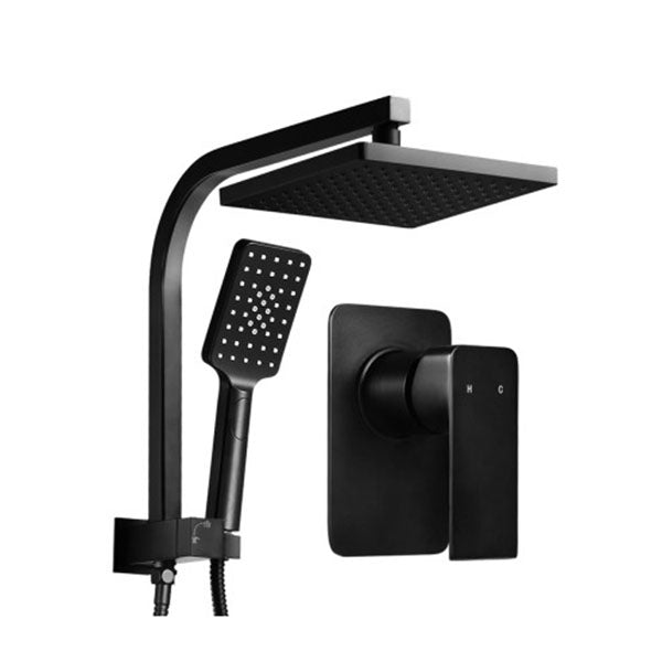 Black Rain Shower Head Mixer Square Handheld