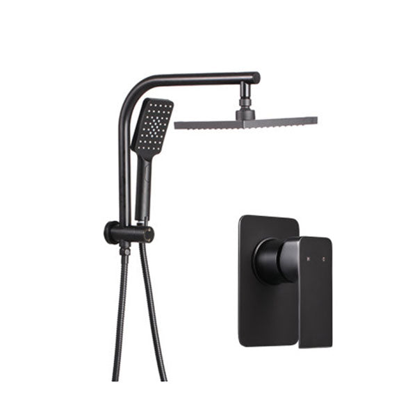 Black Rain Shower Head Mixer Square Handheld