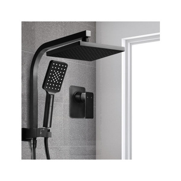Black Rain Shower Head Mixer Square Handheld