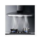 Black Range Hood Kitchen Canopy Led Light Wall Mount