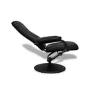 Black Artificial Leather Tv Armchair With Foot Stool