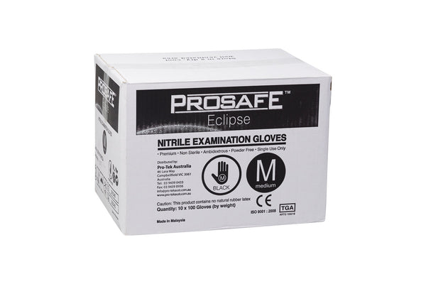 Black Nitrile (Pro-Safe N-TEK) Gloves - TGA Approved