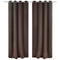 Blackout Curtains With Metal Rings 135 x 245 Cm (2 Pcs) - Brown