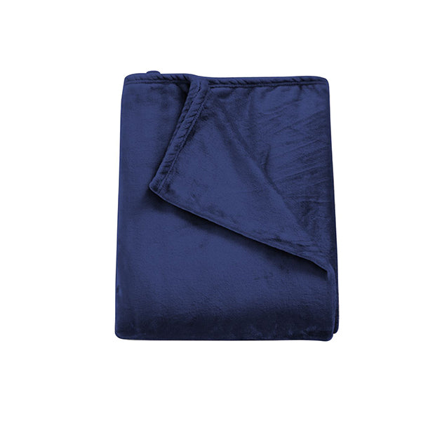 Ultra Soft Mink Blanket Warm Throw In Navy Colour