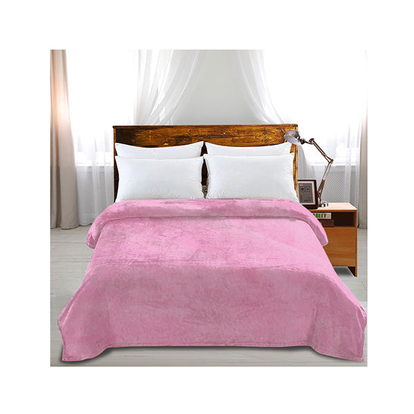 Ultra Soft Mink Blanket Warm Throw In Pink Colour