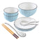 Blue Ceramic Dinnerware Set Of 7