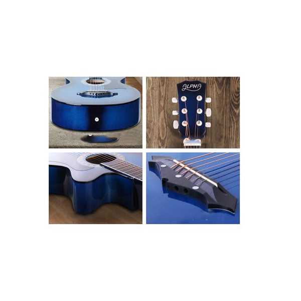 Blue 38 Inch Wooden Acoustic Guitar