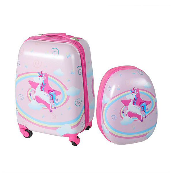 2Pcs Kids Luggage Set Travel Suitcase Child Bag Backpack Unicorn