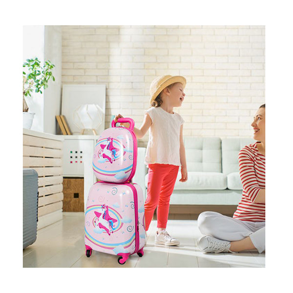 2Pcs Kids Luggage Set Travel Suitcase Child Bag Backpack Unicorn