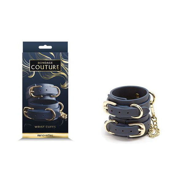 Bondage Couture Wrist Cuffs Blue