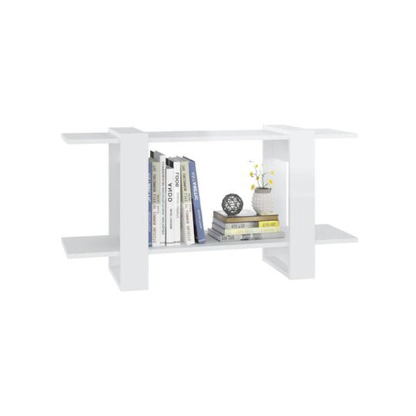 Book Cabinet High Gloss White 100 X 30 X 51 Cm Engineered Wood