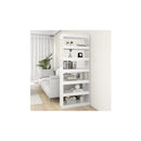 Book Cabinet High Gloss White 80 X 30 X 198 Cm Engineered Wood
