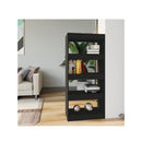Book Cabinet Room Divider Black 60 X 30 X 135 Cm Engineered Wood