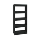 Book Cabinet Room Divider Black 60 X 30 X 135 Cm Engineered Wood
