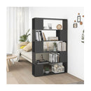 Book Cabinet Room Divider Grey 100 X 24 X 155 Cm Chipboard