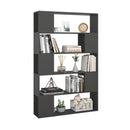 Book Cabinet Room Divider Grey 100 X 24 X 155 Cm Chipboard