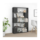 Book Cabinet Room Divider Grey 100 X 24 X 155 Cm Chipboard