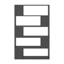 Book Cabinet Room Divider Grey 100 X 24 X 155 Cm Chipboard