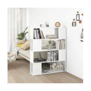 Book Cabinet Room Divider High Gloss White 100 X 24 X 124 Cm