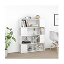 Book Cabinet Room Divider High Gloss White 100 X 24 X 124 Cm