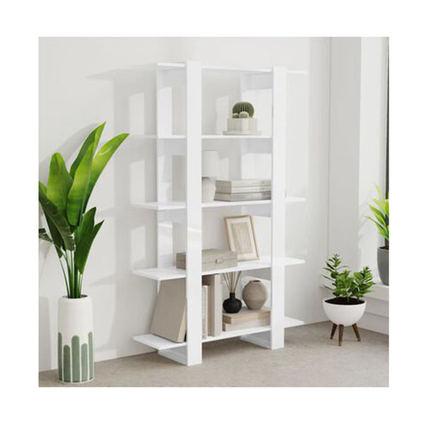 Book Cabinet Room Divider High Gloss White 100 X 30 X 160 Cm