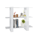 Book Cabinet Room Divider High Gloss White 100 X 30 X 87 Cm
