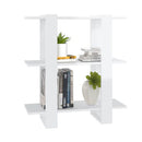 Book Cabinet Room Divider High Gloss White 80 X 30 X 87 Cm