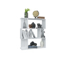 Book Cabinet And Room Divider High Gloss White Chipboard